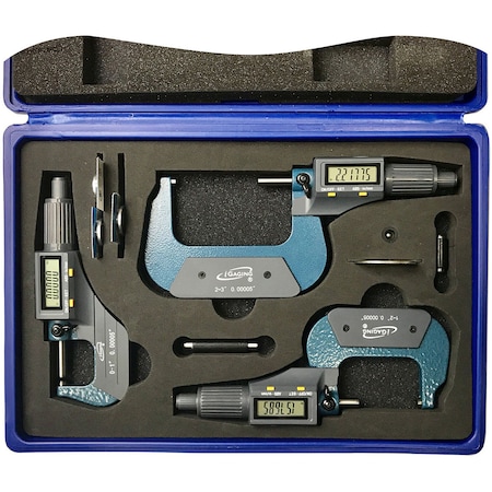 Igaging 3 Piece IP40 Digital Micrometer Set 0-3" - 35-040-213 35-040-213